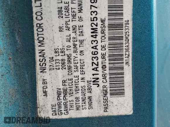 2004 Nissan 350Z Touring z VIN JN1AZ36A34M253794, wystawiony jako Copart lot #86205534 z przebiegiem 137 230 mil mil oraz Tytuł czysty. Historia ofert i sprzedaży dostępna na DreamBid. Obrazek 12.