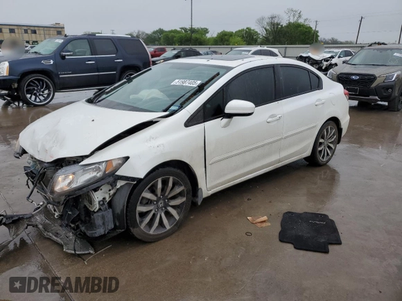 2015 Honda Civic Sedan EX-L with VIN 19XFB2F97FE036015, listed as a Copart auction lot 51987405 with 148,739 mi miles and Salvage Title. Bid and sale history available at carsss.com. Image 1.