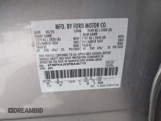 2023 Ford Edge SEL z VIN 2FMPK4J93PBA46715, wystawiony jako IAAI lot #42380969 z przebiegiem 43 844 mil mil oraz . Historia ofert i sprzedaży dostępna na DreamBid. Obrazek 9.