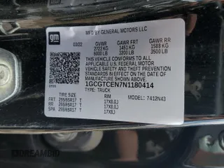 2022 Chevrolet Colorado 4WD LT with VIN 1GCGTCEN7N1180414, listed as a Copart auction lot 59862805 with 52,672 mi miles and Salvage title. Bid and sale history available at DreamBid. Image 12.