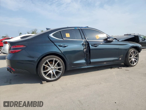 2022 Genesis G70 2.0T with VIN KMTG34TA6NU098213, listed as a Copart auction lot 76084664 with 64,405 mi miles and Non Repairable. Bid and sale history available at DreamBid. Image 3.