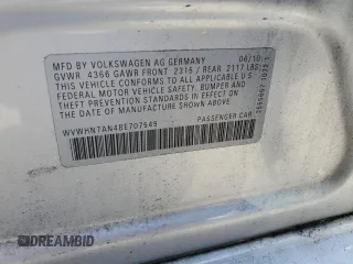 2011 Volkswagen CC Lux Plus with VIN WVWHN7AN4BE707549, listed as a Copart auction lot 51085285 with 162,944 mi miles and Salvage Title. Bid and sale history available at carsss.com. Image 12.