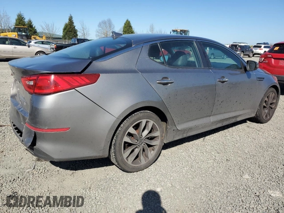 2015 Kia Optima SX with VIN 5XXGR4A7XFG510483, listed as a Copart auction lot 47249794 with 117,456 mi miles and Salvage Title. Bid and sale history available at carsss.com. Image 3.