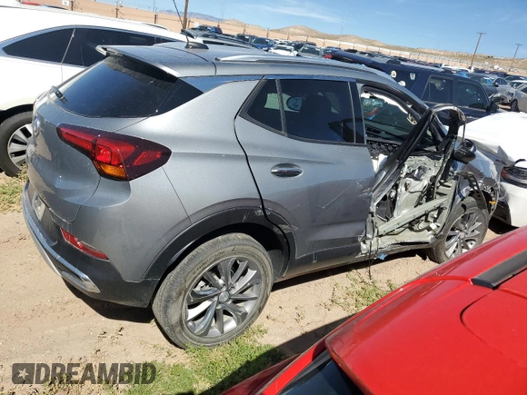 2023 Buick Encore GX Essence with VIN KL4MMGSL8PB056184, listed as a Copart auction lot 71814824 with 23,948 mi miles and Salvage title. Bid and sale history available at DreamBid. Image 3.