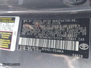 2008 Toyota Camry LE with VIN 4T1BE46KX8U791034, listed as a IAAI auction lot 42034494 with 112,902 mi miles. Bid and sale history available at carsss.com. Image 9.