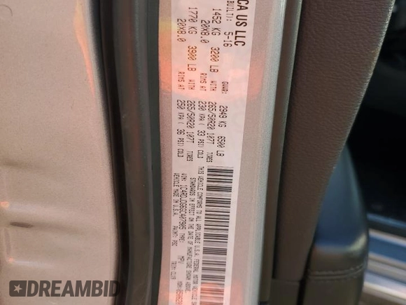2016 Dodge Durango Limited with VIN 1C4RDJDG6GC407905, listed as a Copart auction lot 54213075 with 167,573 mi miles and Non repairable. Bid and sale history available at DreamBid. Image 13.