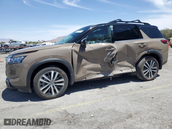 2024 Nissan Pathfinder Platinum with VIN 5N1DR3DG5RC287469, listed as a Copart auction lot 58971765 with 1,812 mi miles and Salvage title. Bid and sale history available at DreamBid. Image 1.