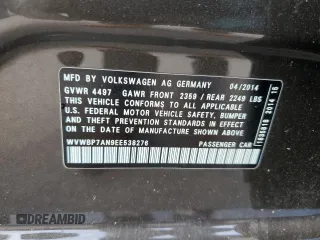 2014 Volkswagen CC R-Line with VIN WVWBP7AN9EE538276, listed as a Copart auction lot 64852674 with 143,474 mi miles and Salvage Title. Bid and sale history available at carsss.com. Image 12.