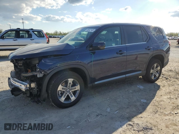 2025 Honda Pilot EX-L with VIN 5FNYG1H47SB054993, listed as a Copart auction lot 46642145 with 4,820 mi miles and Salvage Title. Bid and sale history available at carsss.com. Image 1.