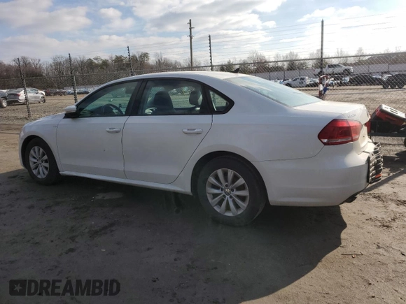 2014 Volkswagen Passat S w/Nav with VIN 1VWAP7A39EC015150, listed as a Copart auction lot 44434995 with 124,796 mi miles and Salvage Title. Bid and sale history available at carsss.com. Image 2.
