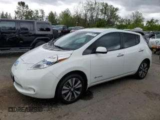 2015 Nissan LEAF S with VIN 1N4AZ0CP6FC326465, listed as a Copart auction lot 57077535 with 39,414 mi miles and Salvage title. Bid and sale history available at DreamBid. Image 1.