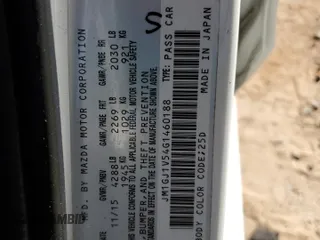 2016 Mazda 6 i Touring with VIN JM1GJ1V54G1460188, listed as a Copart auction lot 48725215 with Not Provided miles and Salvage Title. Bid and sale history available at carsss.com. Image 12.