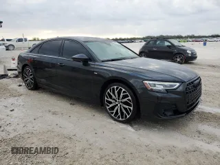 2022 Audi A8 with VIN WAULDAF8XNN005475, listed as a Copart auction lot 86819894 with 43,777 mi miles and Salvage Title. Bid and sale history available at carsss.com. Image 4.