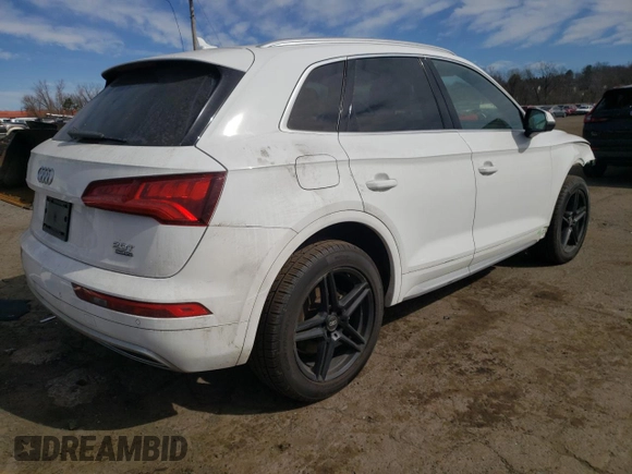 2018 Audi Q5 Premium Plus with VIN WA1BNAFYXJ2183307, listed as a Copart auction lot 48328035 with 0 mi miles and Salvage Title. Bid and sale history available at carsss.com. Image 3.