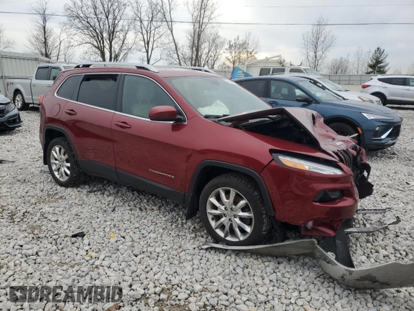 2015 Jeep Cherokee Limited with VIN 1C4PJLDB6FW516426, listed as a Copart auction lot 80446464 with Not Provided miles and Salvage Title. Bid and sale history available at DreamBid. Image 4.
