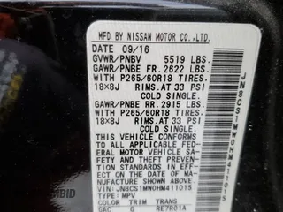 2017 Infiniti QX70 with VIN JN8CS1MW0HM411015, listed as a Copart auction lot 44016155 with Not Provided miles and Salvage Title. Bid and sale history available at carsss.com. Image 13.