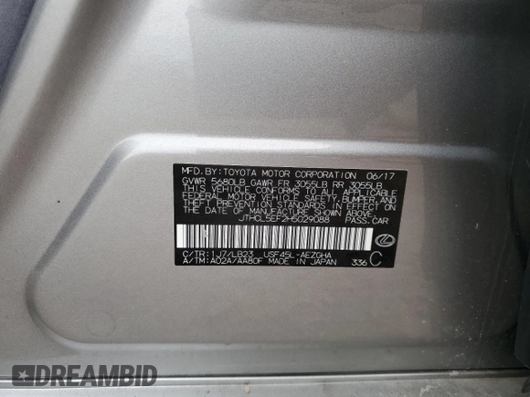 2017 Lexus LS 460 z VIN JTHCL5EF2H5029088, wystawiony jako Copart lot #53585065 z przebiegiem 100 721 mil mil oraz Szkoda całkowita • Salvage title. Historia ofert i sprzedaży dostępna na DreamBid. Obrazek 12.