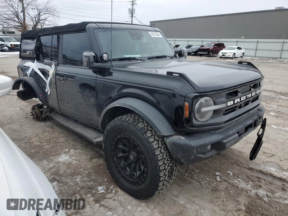 2021 Ford Bronco with VIN 1FMEE5DP4MLA88644, listed as a Copart auction lot 42213285 with 55,675 mi miles and Salvage Title. Bid and sale history available at DreamBid. Image 4.
