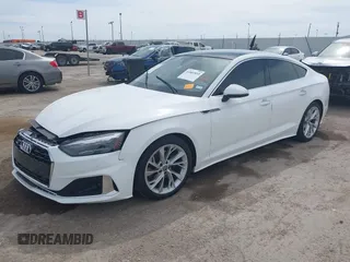 2021 Audi A5 Sportback Premium with VIN WAUABCF5XMA008431, listed as a IAAI auction lot 41801855 with 24,226 mi miles. Bid and sale history available at carsss.com. Image 2.