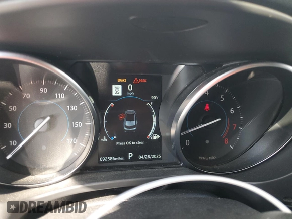 2019 Jaguar F-Pace 25t Premium with VIN SADCJ2FX0KA397415, listed as a Copart auction lot 54487285 with 92,586 mi miles and Non repairable. Bid and sale history available at DreamBid. Image 9.