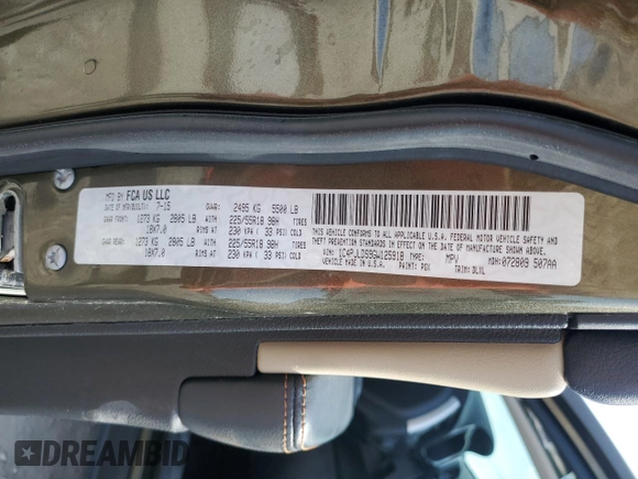 2016 Jeep Cherokee Limited with VIN 1C4PJLDS9GW125918, listed as a Copart auction lot 42929645 with 123,055 mi miles and Salvage title. Bid and sale history available at DreamBid. Image 14.