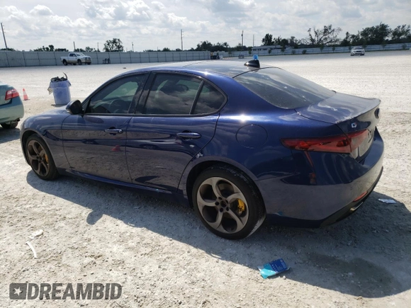 2018 Alfa Romeo Giulia Ti Sport with VIN ZARFAEEN8J7573686, listed as a Copart auction lot 47993333 with 47,968 mi miles. Bid and sale history available at carsss.com. Image 2.