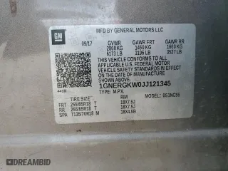 2018 Chevrolet Traverse LT Cloth with VIN 1GNERGKW0JJ121345, listed as a Copart auction lot 49856335 with 167,732 mi miles and Salvage Title. Bid and sale history available at carsss.com. Image 13.