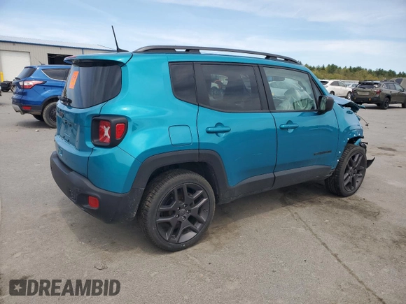 2021 Jeep Renegade 80th Anniversary with VIN ZACNJDBB3MPN31456, listed as a Copart auction lot 56538105 with Not provided miles and Salvage title. Bid and sale history available at DreamBid. Image 3.
