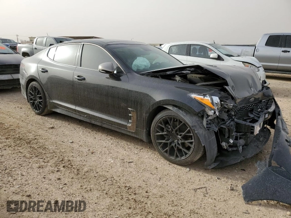 2020 Kia Stinger GT-Line with VIN KNAE15LA6L6086949, listed as a Copart auction lot 47809245 with 69,586 mi miles and Salvage Title. Bid and sale history available at DreamBid. Image 4.