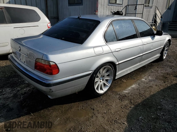 2001 BMW 7 Series 740iL with VIN WBAGH83491DP26337, listed as a Copart auction lot 87049464 with 155,453 mi miles and Clean Title. Bid and sale history available at carsss.com. Image 3.