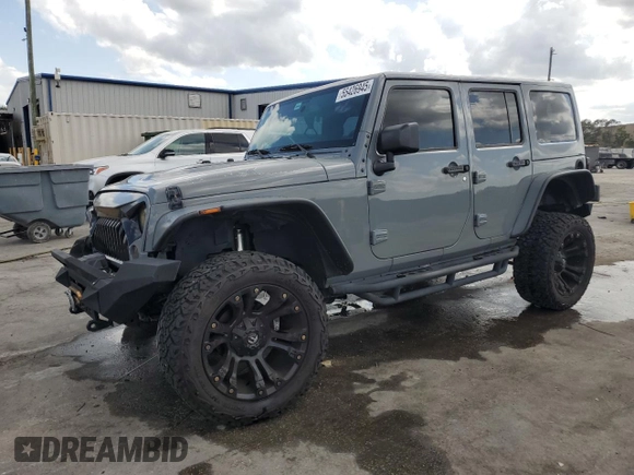 2017 Jeep Wrangler Unlimited 75th Anniversary with VIN 1C4BJWEG6HL676557, listed as a Copart auction lot 55426945 with 75,741 mi miles and Salvage title. Bid and sale history available at DreamBid. Image 1.