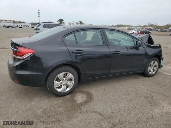 2013 Honda Civic Sdn LX with VIN 2HGFB2F54DH584697, listed as a Copart auction lot 47119655 with 202,593 mi miles and Clean Title. Bid and sale history available at carsss.com. Image 3.
