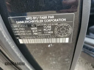 2004 Chrysler Crossfire z VIN 1C3AN69L54X014337, wystawiony jako Copart lot #64790664 z przebiegiem 121 344 mil mil oraz Czysty tytuł • Clean title. Historia ofert i sprzedaży dostępna na DreamBid. Obrazek 13.