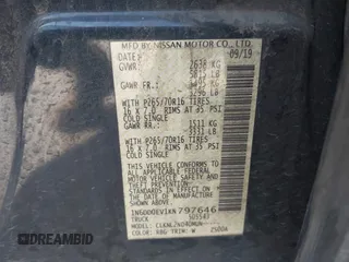 2019 Nissan Frontier SV с VIN 1N6DD0EV1KN797646, выставлен на аукционе IAAI как лот 42203034 с пробегом 46 691 миль миль и . История ставок и продаж доступна на DreamBid. Изображение 9.