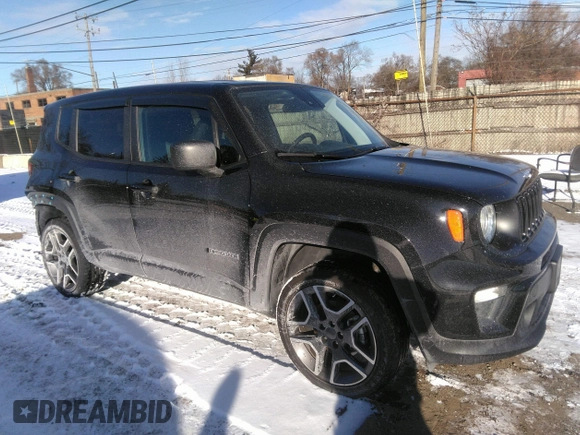 2021 Jeep Renegade Jeepster with VIN ZACNJDAB0MPN22313, listed as a IAAI auction lot 41072265 with 26,038 mi miles and . Bid and sale history available at DreamBid. Image 1.
