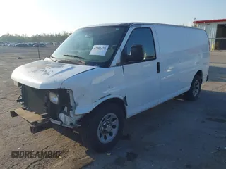 2011 Chevrolet Express Cargo Van with VIN 1GCSGAFX3B1181283, listed as a IAAI auction lot 42081428 with 150,441 mi miles. Bid and sale history available at carsss.com. Image 2.