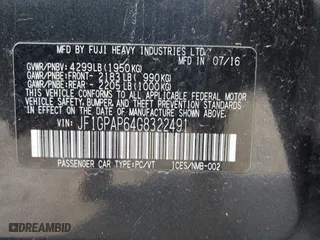 2016 Subaru Impreza Wagon 2.0i Sport Premium with VIN JF1GPAP64G8322491, listed as a IAAI auction lot 42103171 with 152,907 mi miles. Bid and sale history available at carsss.com. Image 9.