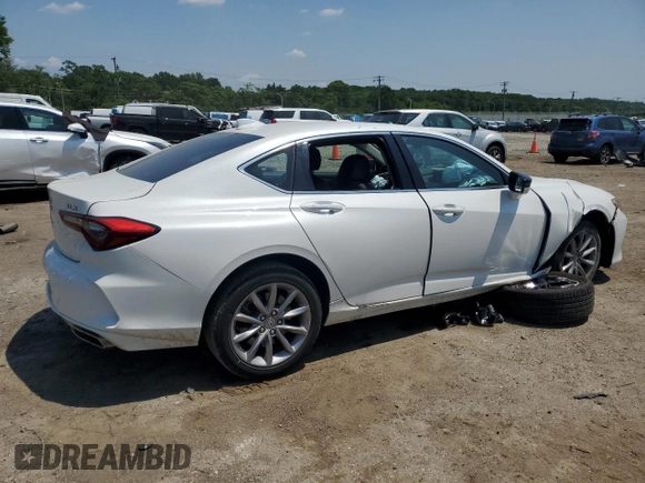 2021 Acura TLX with VIN 19UUB5F35MA003021, listed as a Copart auction lot 62296345 with 46,078 mi miles and Salvage title. Bid and sale history available at DreamBid. Image 3.