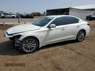 2019 Infiniti Q50 Luxe with VIN JN1EV7AR9KM552785, listed as a Copart auction lot 58808115 with 81,541 mi miles and Salvage title. Bid and sale history available at DreamBid. Image 1.