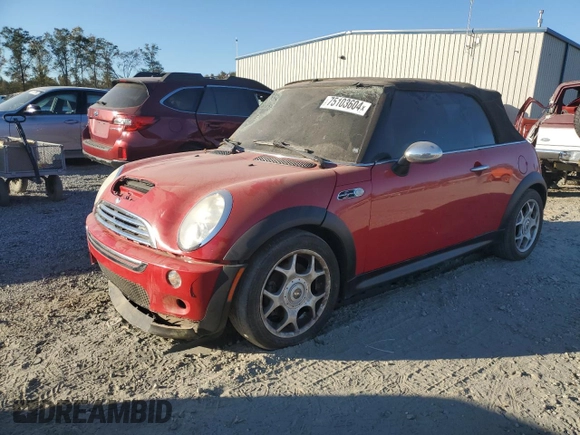 2008 MINI Convertible S z VIN WMWRH33558TL96443, wystawiony jako Copart lot #75103604 z przebiegiem Nie podano mil oraz Szkoda całkowita • Salvage title. Historia ofert i sprzedaży dostępna na DreamBid. Obrazek 1.