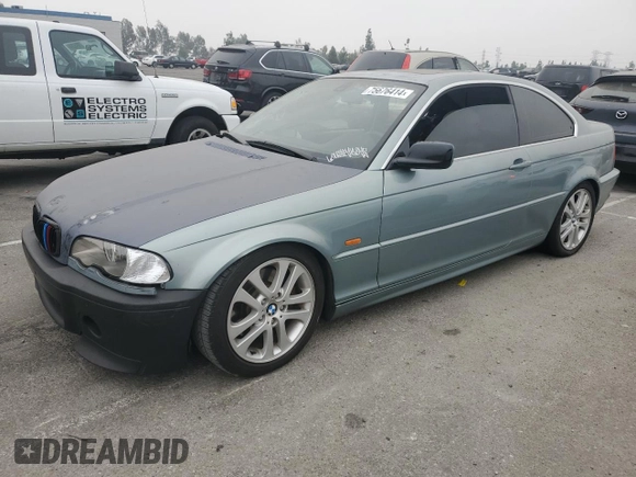 2002 BMW 3 Series 330Ci with VIN WBABN534X2PH01001, listed as a Copart auction lot 75676414 with Not Provided miles and Salvage Title. Bid and sale history available at DreamBid. Image 1.