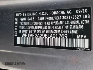 2011 Porsche Cayenne S Hybrid with VIN WP1AE2A29BLA91769, listed as a Copart auction lot 49475833 with 59,118 mi miles and Salvage Title. Bid and sale history available at carsss.com. Image 12.