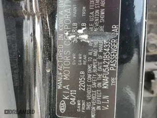 2011 Kia Forte 5-Door EX with VIN KNAFU5A21B5433731, listed as a Copart auction lot 70197804 with 123,333 mi miles and Clean Title. Bid and sale history available at carsss.com. Image 14.