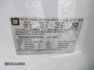 2017 GMC Sierra 1500 Denali with VIN 3GTU2PEJ2HG132769, listed as a IAAI auction lot 41161907 with Not Provided miles and . Bid and sale history available at DreamBid. Image 9.