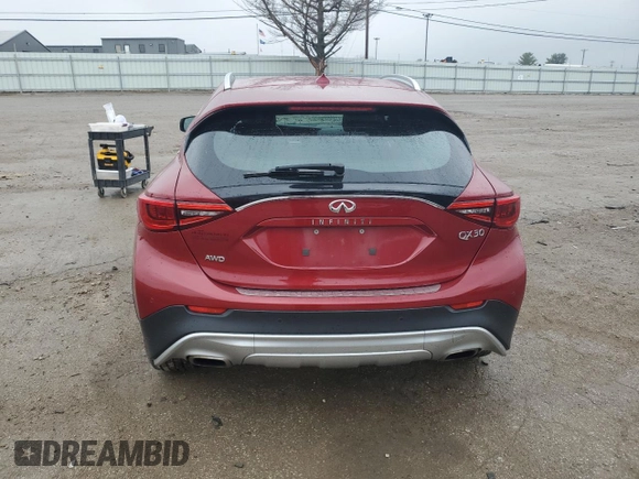 2017 Infiniti QX30 Luxury with VIN SJKCH5CR4HA035947, listed as a Copart auction lot 46508454 with 96,555 mi miles and Salvage Title. Bid and sale history available at carsss.com. Image 6.