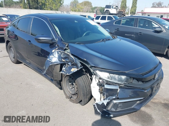 2019 Honda Civic Sedan LX with VIN 2HGFC2F66KH564003, listed as a IAAI auction lot 41675239 with 43,947 mi miles. Bid and sale history available at carsss.com. Image 1.