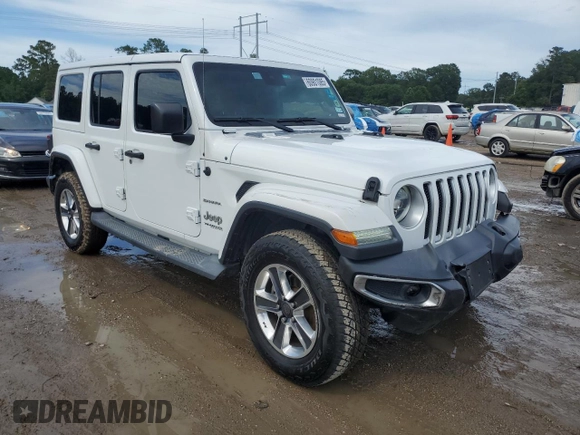 2019 Jeep Wrangler Unlimited Sahara with VIN 1C4HJXEG9KW547685, listed as a Copart auction lot 60901085 with 81,169 mi miles and Salvage title. Bid and sale history available at DreamBid. Image 4.