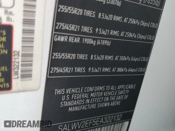 2014 Land Rover Range Rover Sport Autobiography with VIN SALWV2EF5EA322132, listed as a Copart auction lot 51785705 with 135,134 mi miles and Salvage title. Bid and sale history available at DreamBid. Image 14.