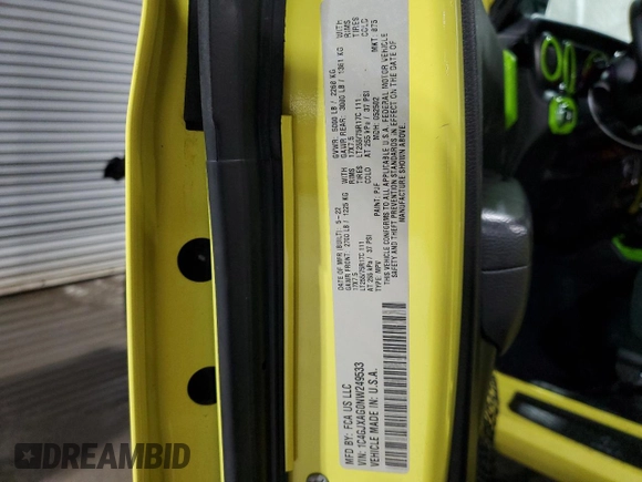 2022 Jeep Wrangler Sport S with VIN 1C4GJXAG0NW249533, listed as a Copart auction lot 45987715 with 29,364 mi miles and Salvage title. Bid and sale history available at DreamBid. Image 13.