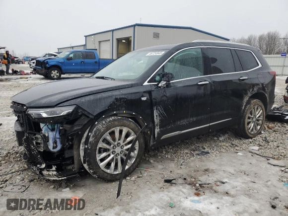 2023 Cadillac XT6 AWD Premium Luxury with VIN 1GYKPDRS2PZ192974, listed as a Copart auction lot 46724945 with 29,455 mi miles and Salvage Title. Bid and sale history available at carsss.com. Image 1.
